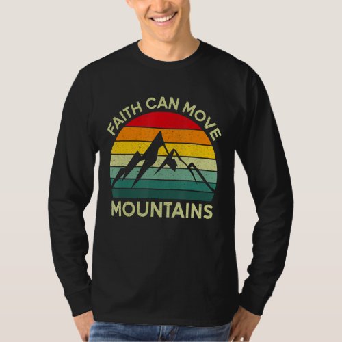 Faith Can Move Mountains Retro Christian Easter Fa T_Shirt