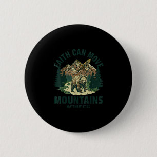 Faith can move mountains retro sunset bible verse button