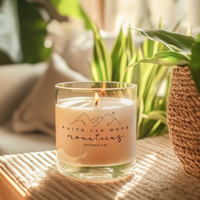 Faith Can Move Mountains  Scented Candle (Decorate your home with this inspirational scented candle. )