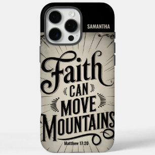Faith Can Move Mountains Vintage Christian iPhone 16 Pro Max Case