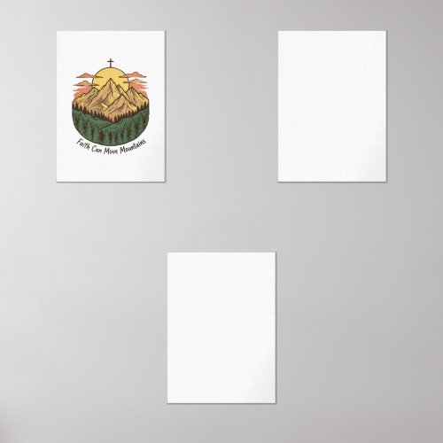 Faith Can Move Mountains Vintage Mountain Shirt (3 Wall Art Sets