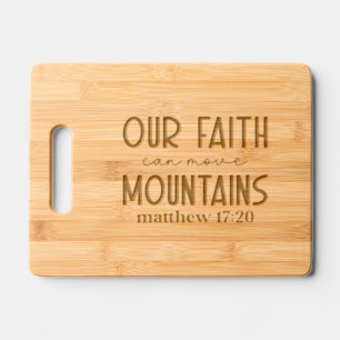 Faith Christian Bible Quote religious person gift Engraved Cutting Board