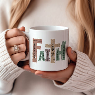 Faith Christian Cross Bible Verse Coffee Mug