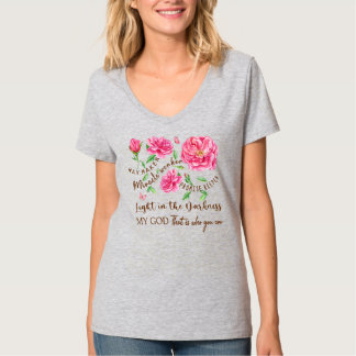 Faith Christian Flower Jesus Way Maker My God  T-Shirt