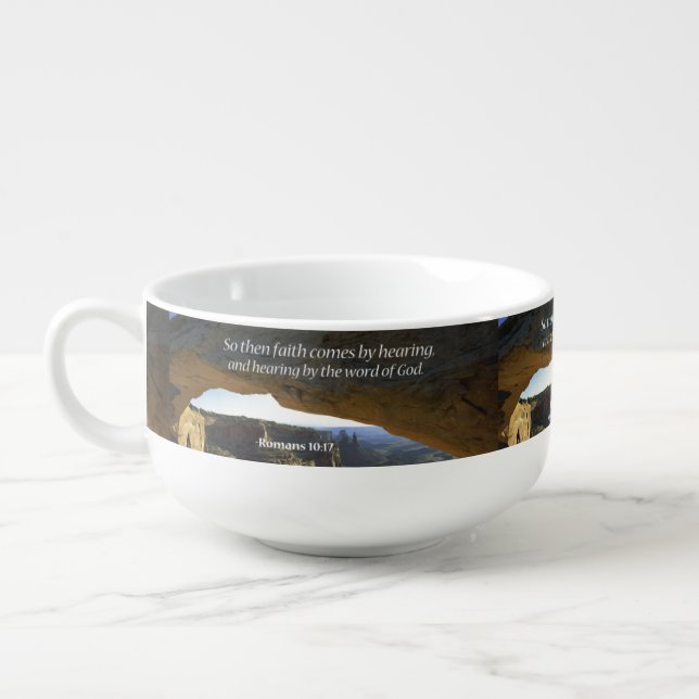 Faith comes by hearing soup mug (Right)