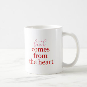 Faith Comes From The Heart Red and Pink Coffee Mug
