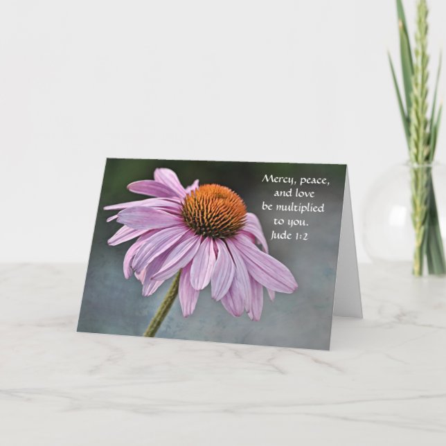 Faith Coneflower Jude Bible Verse Card (Front)