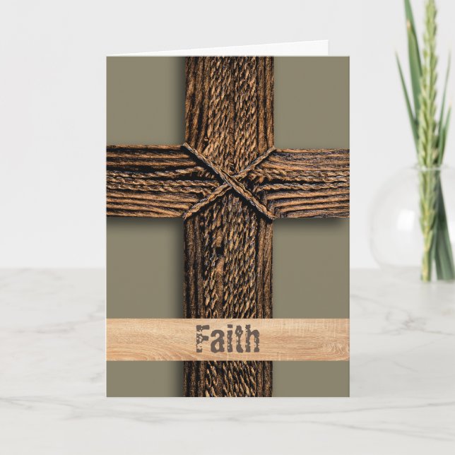 Faith Copper Cross Ephesians 2:8 Encouragement Card (Front)