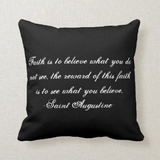 "Faith" Cotton Pillow 16x16 with quote