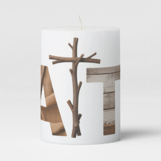 Faith Country Cross Pillar candle