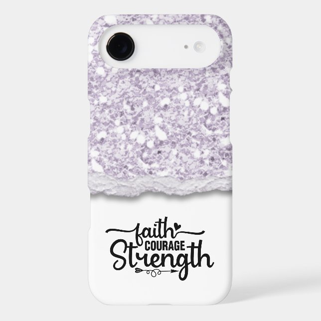 Faith Courage Strength Calligraphy Script Quote Case-Mate iPhone Case (Back)