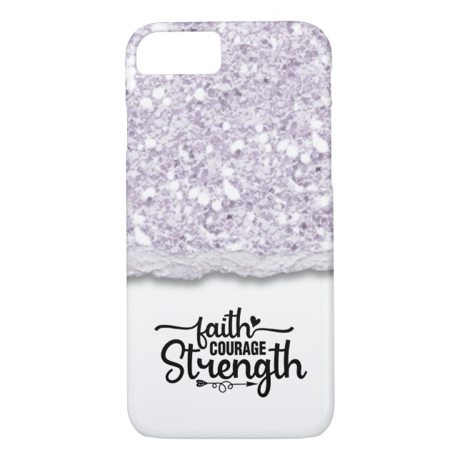Faith Courage Strength Calligraphy Script Quote Case-Mate iPhone Case (Back)