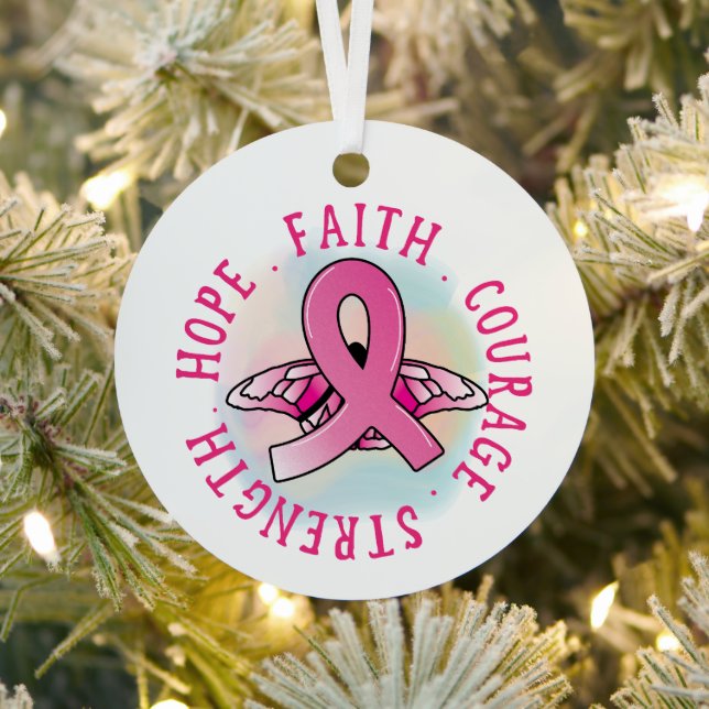 Faith Courage Strength Hope Metal Ornament (Insitu)