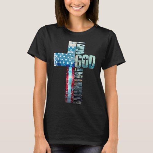 Faith Cross American Flag Christ Jesus Religious T_Shirt