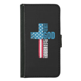 Faith Cross American Flag Christ Jesus Samsung Galaxy S5 Wallet Case