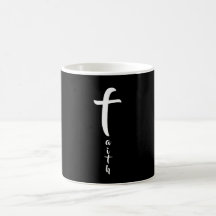 Faith Cross Black and White Typography Simple