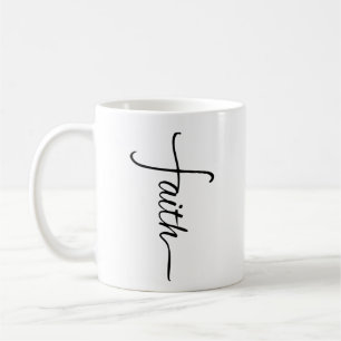 Faith Cross Christian Black Coffee Mug
