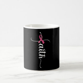 Faith Cross Christian Breast Cancer Awareness Coffee Mug