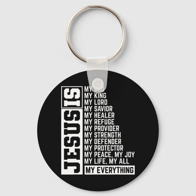 Faith Cross Christian Religious Jesus Lord Gift Je Keychain (Front)
