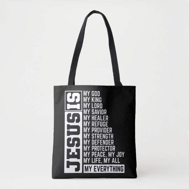Faith Cross Christian Religious Jesus Lord Gift Je Tote Bag (Front)