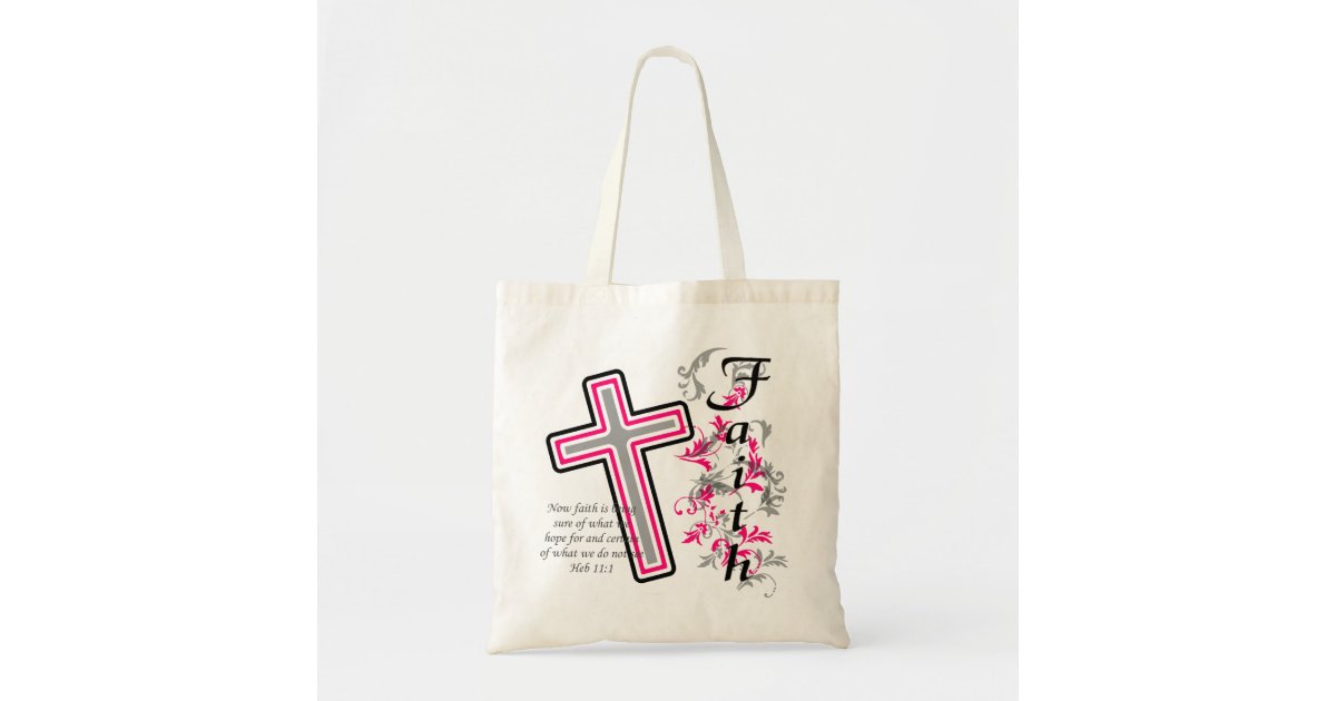 Faith Cross Christian Tote Bag | Zazzle
