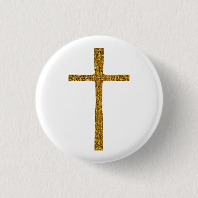 Faith Cross Gold Button (Front)