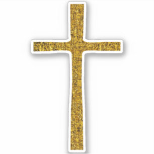 Faith Cross Gold Sticker