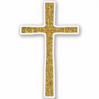 Faith Cross Gold Sticker