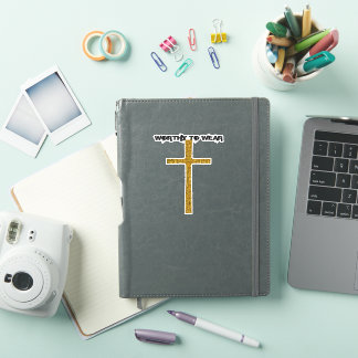 Faith Cross Gold - Worthy To Wear Sticker