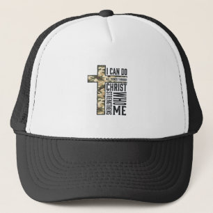 Faith Cross I Can Do All Things Christian Shirt Trucker Hat