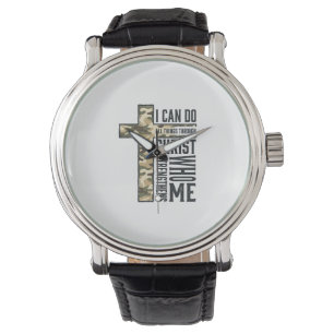 Faith Cross I Can Do All Things Christian Shirt Watch