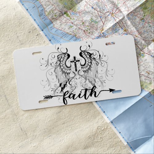 Faith  cross  license plate