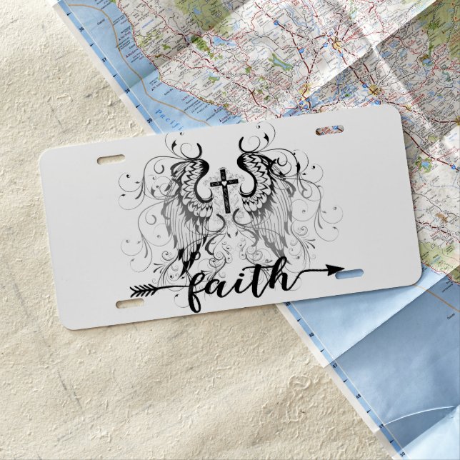 Faith  cross  license plate (In Situ)