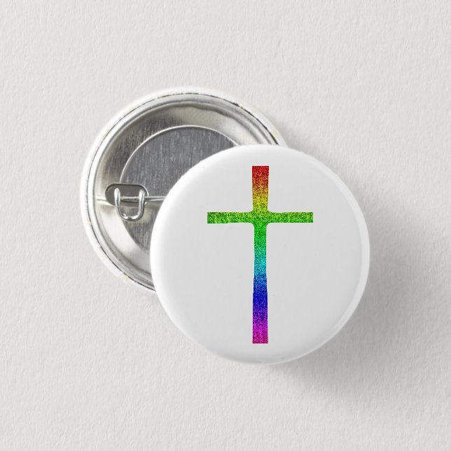 Faith Cross Rainbow Button (Front & Back)