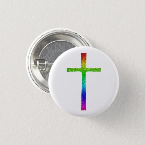Faith Cross Rainbow Button