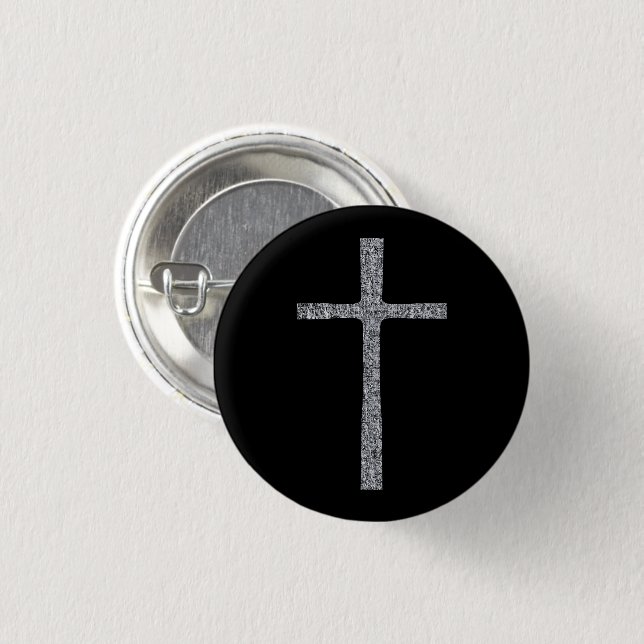 Faith Cross Silver Button (Front & Back)