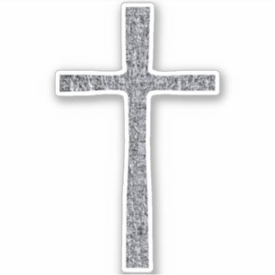 Faith Cross Silver Sticker