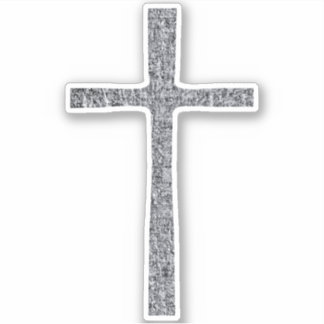 Faith Cross Silver Sticker