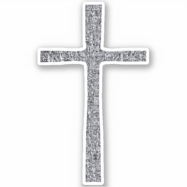 Faith Cross Silver Sticker (Front)