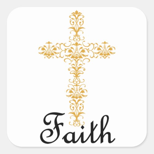 Faith Cross Square Sticker