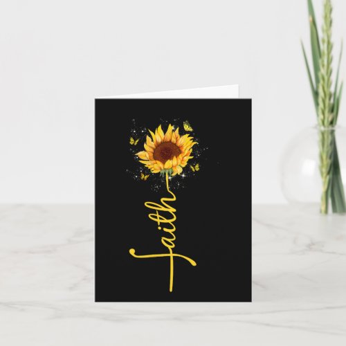 Faith Cross Sunflower Butterflies Flowers Christia Card