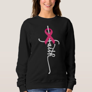 Faith Cross Warrior Survivor Pink Breast Cancer Sweatshirt