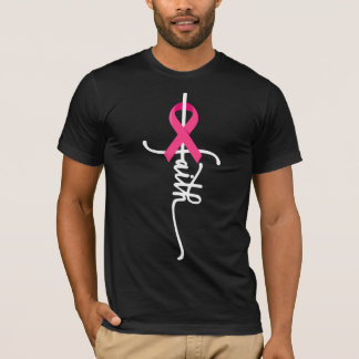 Faith Cross Warrior Survivor Pink Breast Cancer T-Shirt