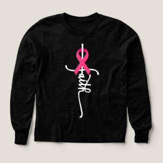 Faith Cross Warrior Survivor Pink Breast Cancer Tri-Blend Shirts