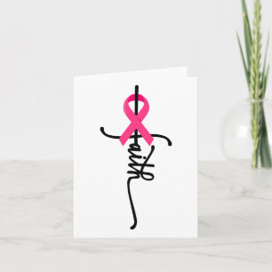 Faith Cross Warrior Survivor Pink Ribbon Breast Ca Card