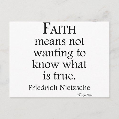 Faith Defined By Nietzsche Postcard