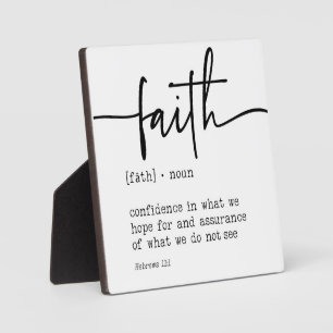 Faith Definition Hebrews 11:1 Christian Sign Plaque