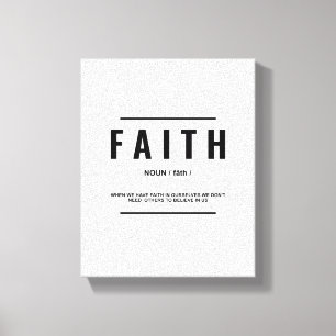 Faith Definition Inspirational Quote Canvas Print