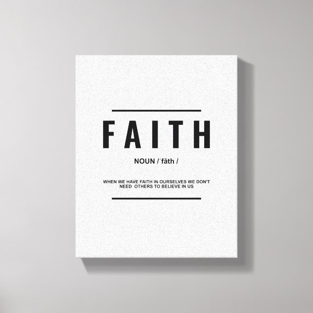 Faith Definition | Inspirational Quote Canvas Print (Front)