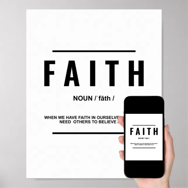 Faith Definition Inspirational Quote Poster Zazzle
